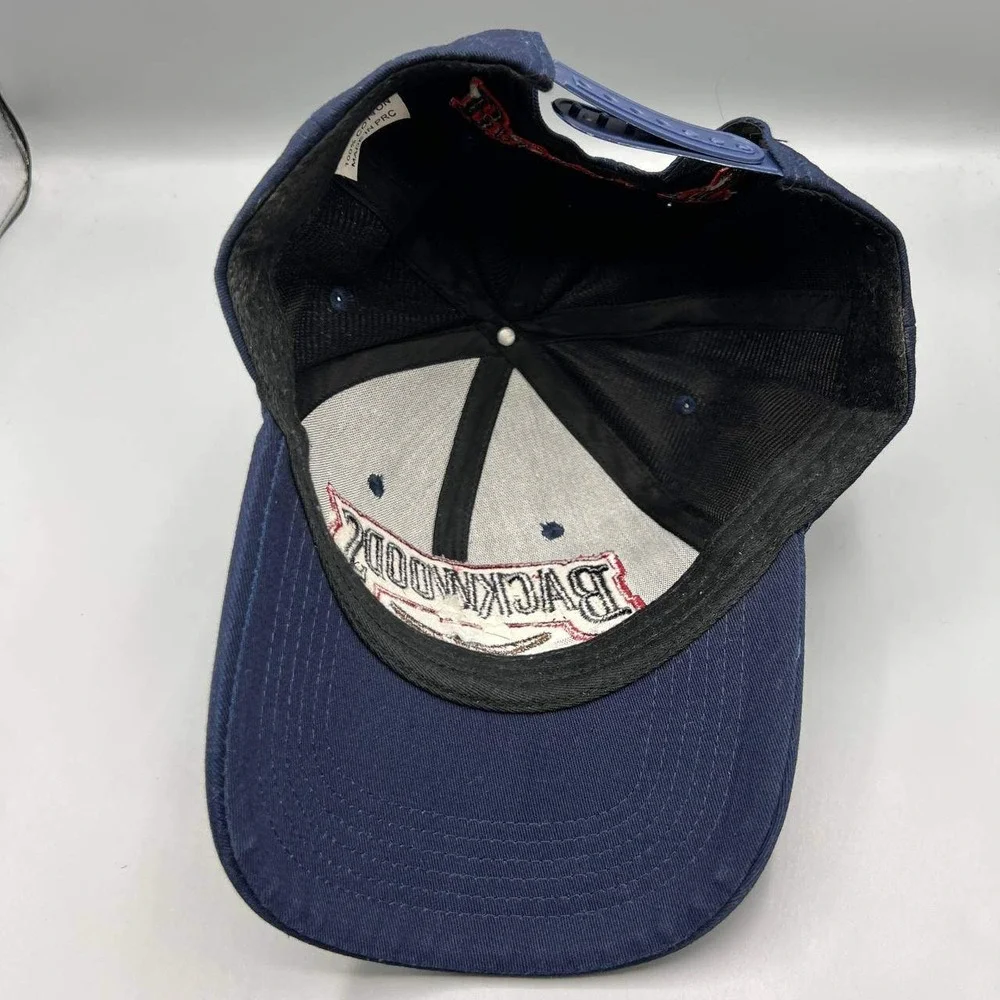 Backwoods Hat‎ Men Navy Blue Red Embroidered Snap Back Cap
